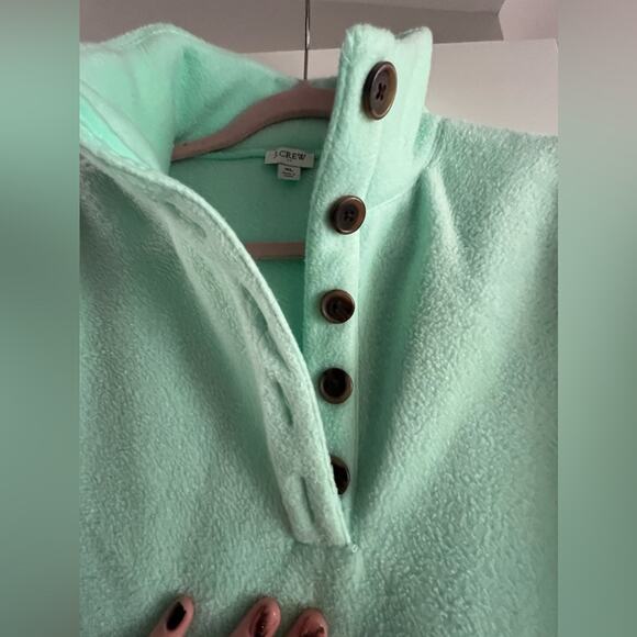 J. Crew Factory Mint Green Sherpa Pullover Sweater Women’s XL - Picture 6 of 12